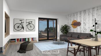 vizualizace obývací pokoj 1  - Prodej domu 90 m², Černá Hora