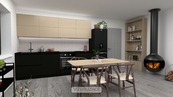 vizualizace kuchyně - Prodej domu 90 m², Černá Hora