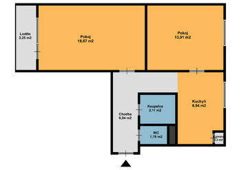 Prodej bytu 2+1 v osobním vlastnictví 53 m², Praha 6 - Vokovice