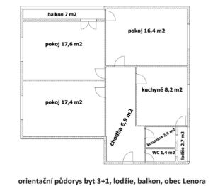 Prodej bytu 3+1 v osobním vlastnictví 72 m², Lenora