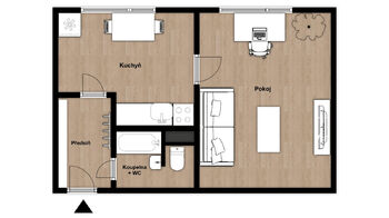 Pronájem bytu 1+1 v družstevním vlastnictví 36 m², Chomutov