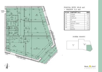 Prodej bytu 2+1 v osobním vlastnictví 54 m², Hořovice