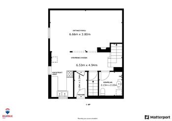 Půdorys 1. NP - Prodej domu 127 m², Karlovy Vary