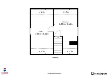 Půdorys podkroví - Prodej domu 127 m², Karlovy Vary