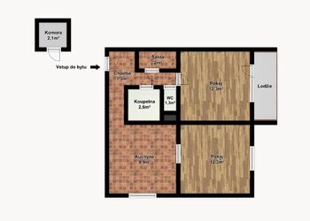 Pronájem bytu 2+1 v osobním vlastnictví 52 m², Břeclav