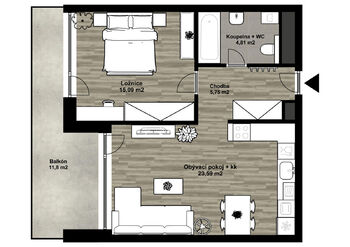 Pronájem bytu 2+kk v osobním vlastnictví 61 m², Plzeň