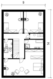 Návrh dispozice 2. NP - Prodej pozemku 618 m², Velké Němčice