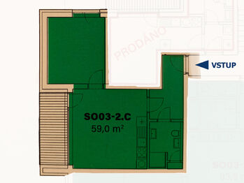 Pronájem bytu 2+kk v osobním vlastnictví 59 m², Brno