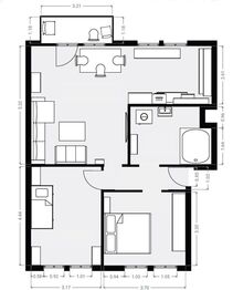 Půdorys. - Prodej bytu 3+kk v osobním vlastnictví 96 m², Bavorov