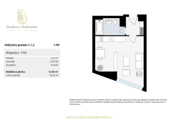 Prodej bytu 1+kk v osobním vlastnictví 32 m², Praha 10 - Malešice