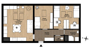 Prodej bytu 3+kk v osobním vlastnictví 69 m², Kladno