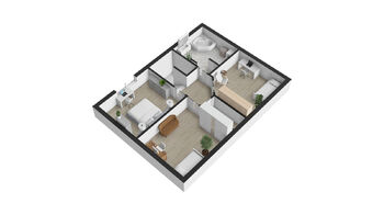 3D dispozice 2.NP - Prodej domu 142 m², Šarovy