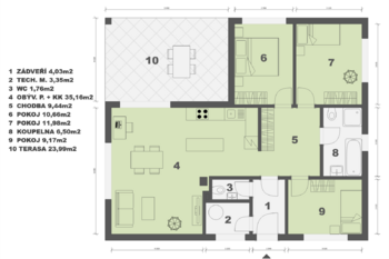 půdorys - Prodej domu 116 m², Skorkov