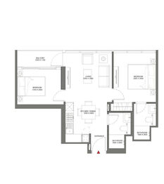 půdorys - Prodej bytu 2+kk v osobním vlastnictví 61 m², Al Seanneeah