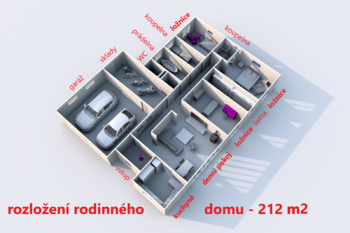 rozložení domu ... - Prodej domu 212 m², Krátká Ves