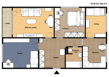 Pronájem bytu 4+1 v osobním vlastnictví 78 m², Plzeň