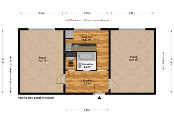 Prodej bytu 2+1 v osobním vlastnictví 52 m², Praha 10 - Záběhlice