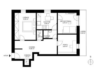 Prodej bytu 2+1 v osobním vlastnictví 54 m², Praha 4 - Braník