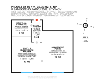 Prodej bytu 1+1 v osobním vlastnictví 36 m², Litvínov