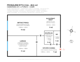 Pronájem bytu 2+kk v osobním vlastnictví 40 m², Litvínov