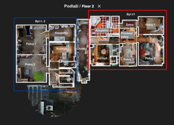 2. nadzemní podlaží - Prodej nájemního domu 407 m², Zbýšov