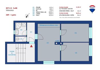 Prodej bytu 3+kk v osobním vlastnictví 66 m², Vilémovice