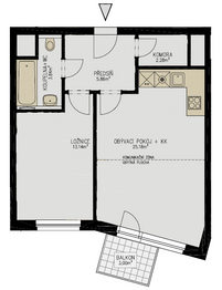 Pronájem bytu 2+kk v osobním vlastnictví 54 m², Praha 10 - Hostivař