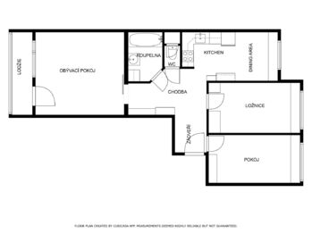 plánek bytu - Prodej bytu 3+1 v osobním vlastnictví 80 m², Praha 4 - Hodkovičky