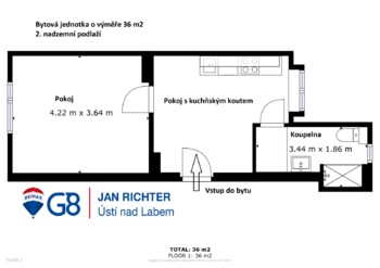 Pronájem bytu 1+1 v osobním vlastnictví 36 m², Ústí nad Labem