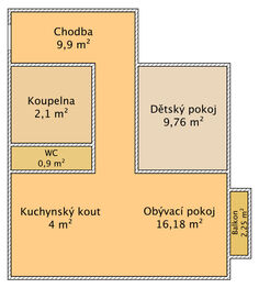 Pronájem bytu 2+kk v osobním vlastnictví 45 m², Lišov