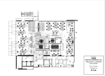 Plánek kanceláří - Pronájem obchodních prostor 697 m², Praha 4 - Nusle