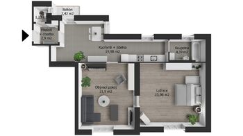 Pronájem bytu 2+1 v osobním vlastnictví 75 m², Ostrava