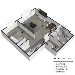 Pronájem bytu 2+kk v osobním vlastnictví 55 m², Vizovice