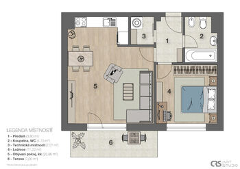 Prodej bytu 2+kk v osobním vlastnictví 54 m², Plzeň