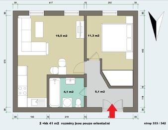 Pronájem bytu 2+kk v osobním vlastnictví 41 m², Praha 5 - Smíchov