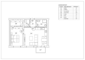 pudorys - Prodej bytu 2+kk v osobním vlastnictví 62 m², Jesenice