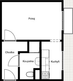 Prodej bytu 1+1 v osobním vlastnictví 30 m², Milovice