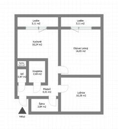 Prodej bytu 2+1 v osobním vlastnictví 56 m², Brno