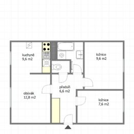 Prodej bytu 3+kk v osobním vlastnictví 53 m², Praha 4 - Braník