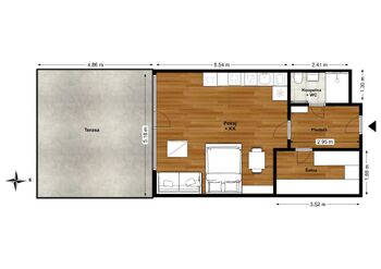 Pronájem bytu 1+kk v osobním vlastnictví 69 m², Praha 8 - Libeň