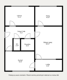 Prodej bytu 3+1 v družstevním vlastnictví 69 m², Železný Brod