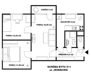 Prodej bytu 3+1 v osobním vlastnictví 60 m², Šumperk