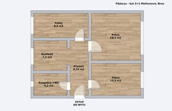 Prodej bytu 3+1 v osobním vlastnictví 65 m², Brno