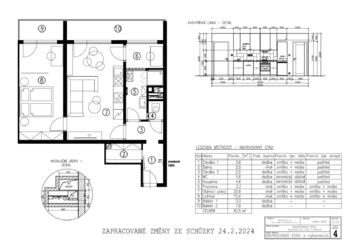 Půdorys bytu - Pronájem bytu 2+kk v družstevním vlastnictví 61 m², Osek