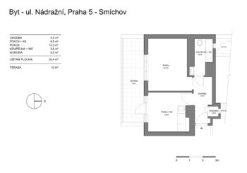 Prodej bytu 2+kk v osobním vlastnictví 30 m², Praha 5 - Smíchov