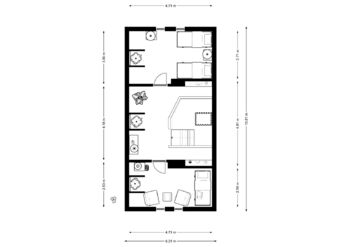 Půdorys podkroví - Prodej domu 93 m², Veltrusy