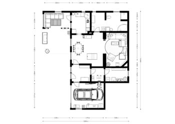 Půdorys přízemí - Prodej domu 93 m², Veltrusy