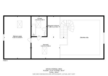 půdorys 2.NP - Prodej domu 130 m², Červené Pečky