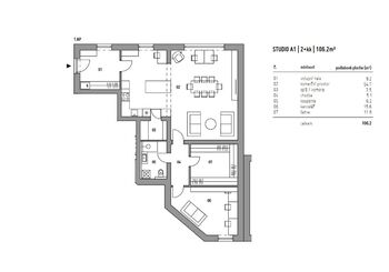 Plánek  - Prodej obchodních prostor 106 m², Tursko