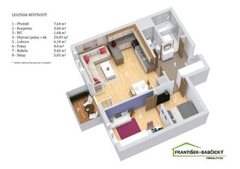 Prodej bytu 2+kk v osobním vlastnictví 58 m², Praha 10 - Uhříněves